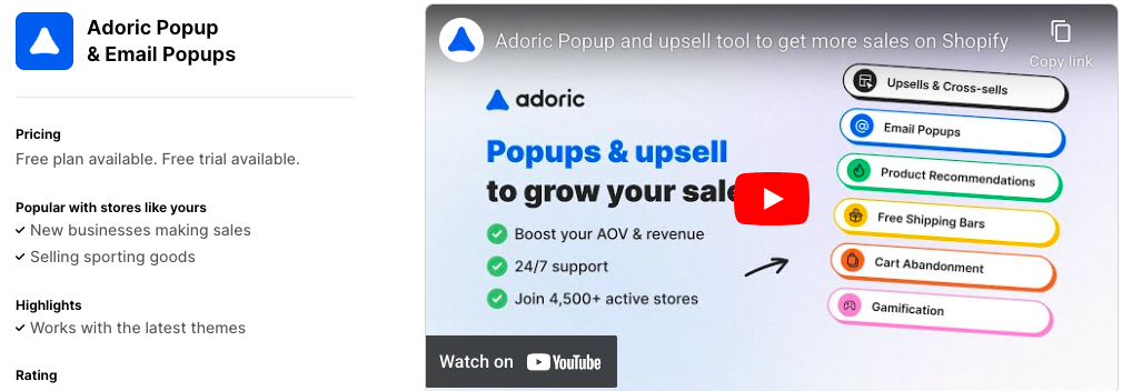 Adoric Popup & Email Popups
