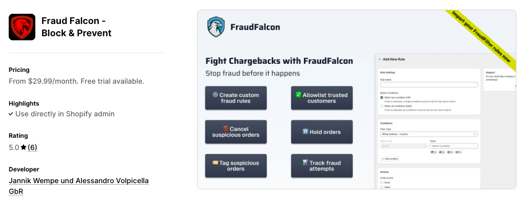 Fraud Falcon ‑ Block & Prevent