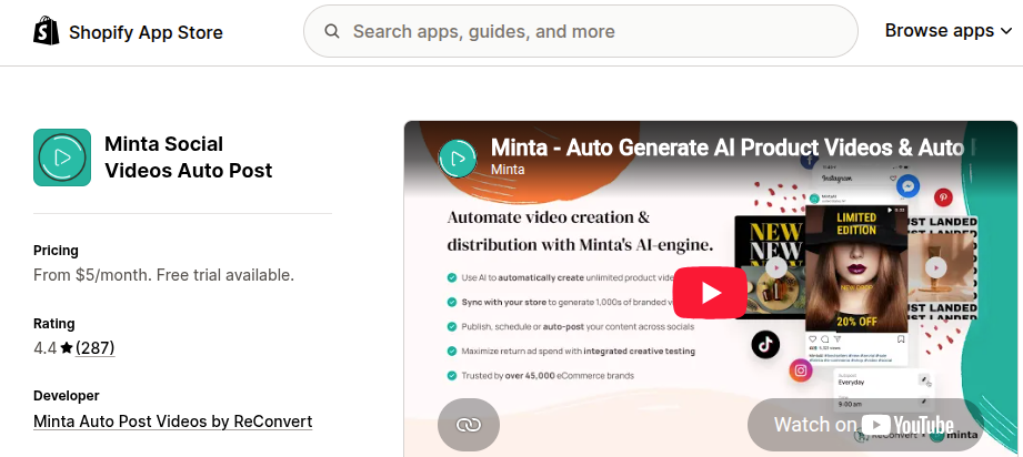 Minta Social Videos Auto Post