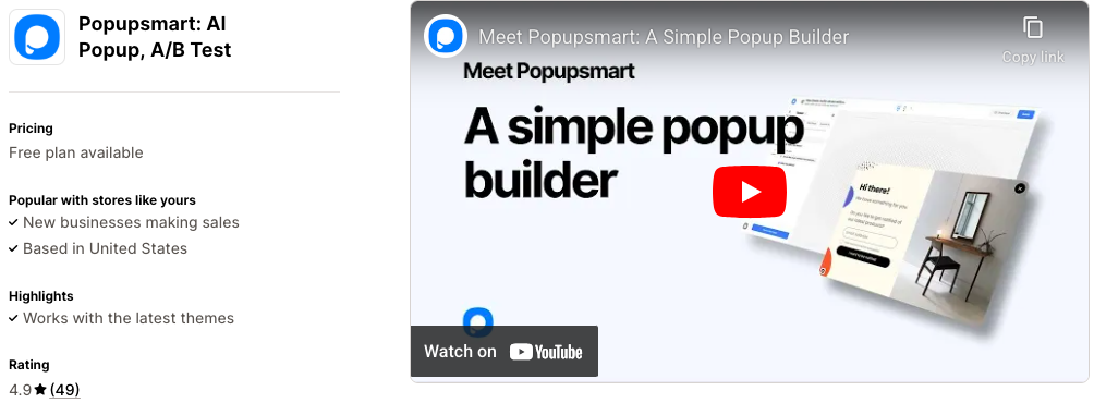 Popupsmart: AI Popup, A/B Test