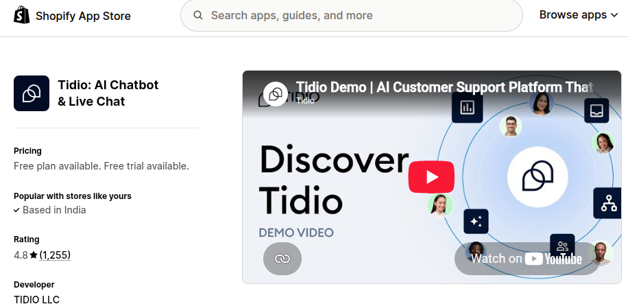 Tidio: AI Chatbot & Live Chat