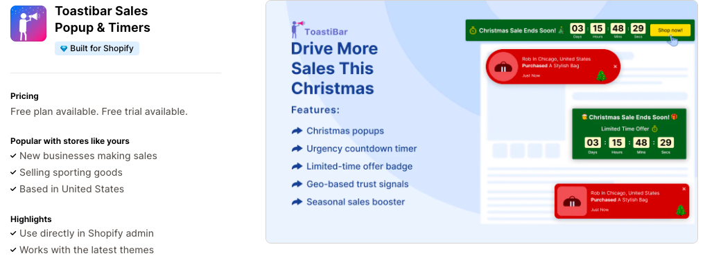 Toastibar Sales Popup & Timers