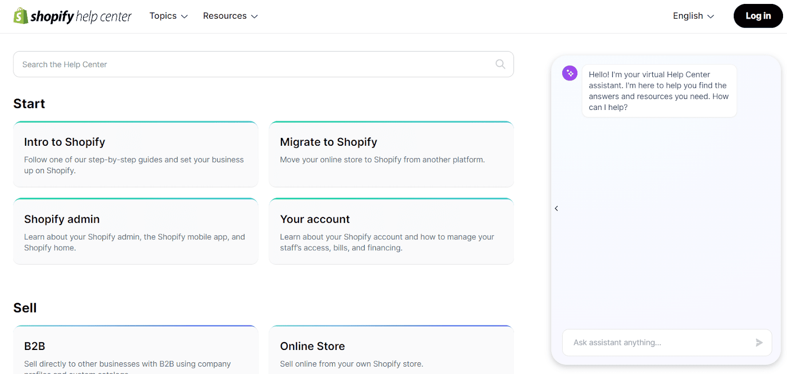 Shopify help center