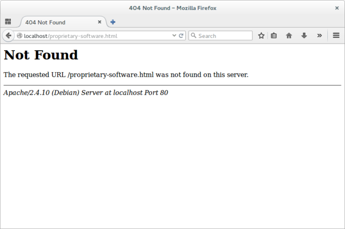 404 default page error