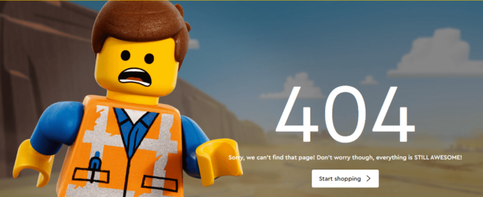 Lego 404 page example