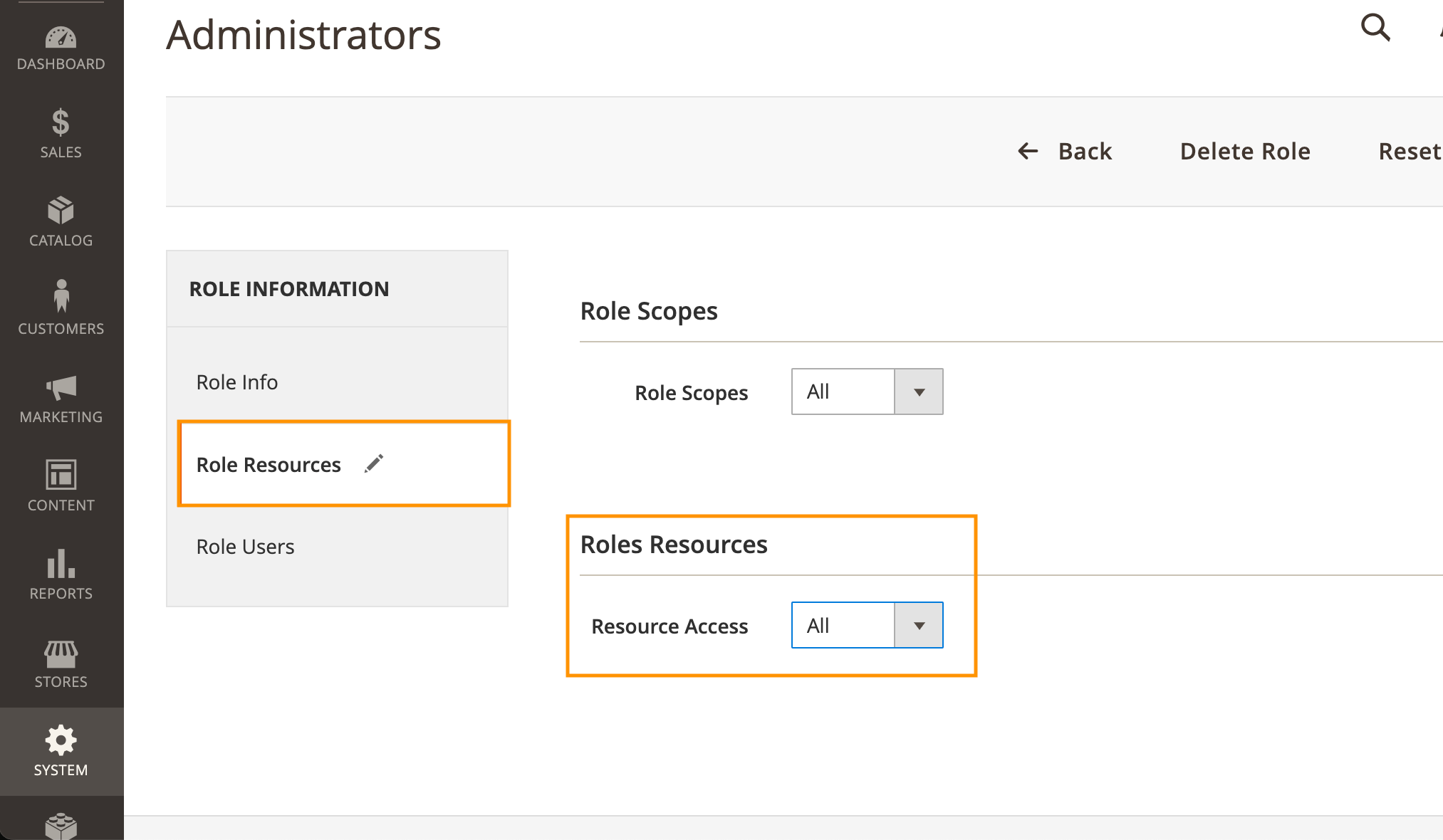 Roles resources