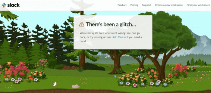 Slack 404 page example