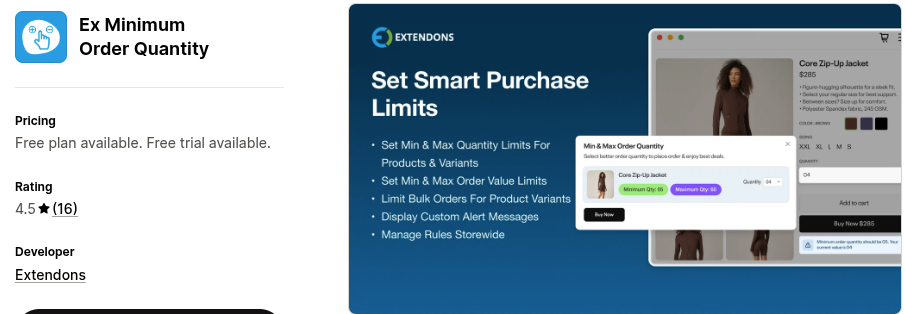 Ex Minimum Order Quantity