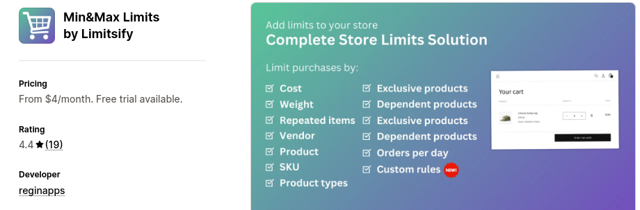 Min&Max Limits by Limitsify