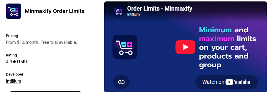 Minmaxify Order Limits 