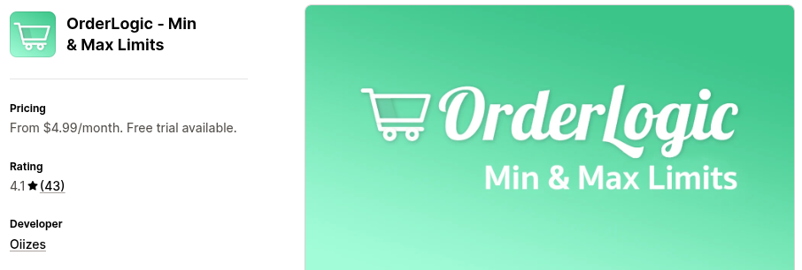 OrderLogic – Min & Max Limits