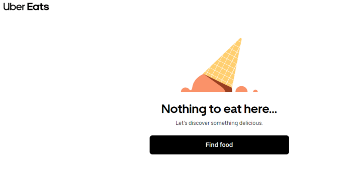 Uber eats 404 page example