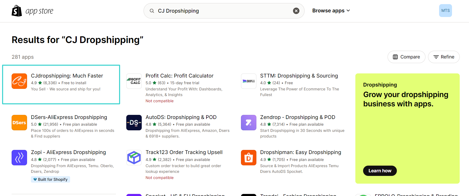 CJ dropshipping app