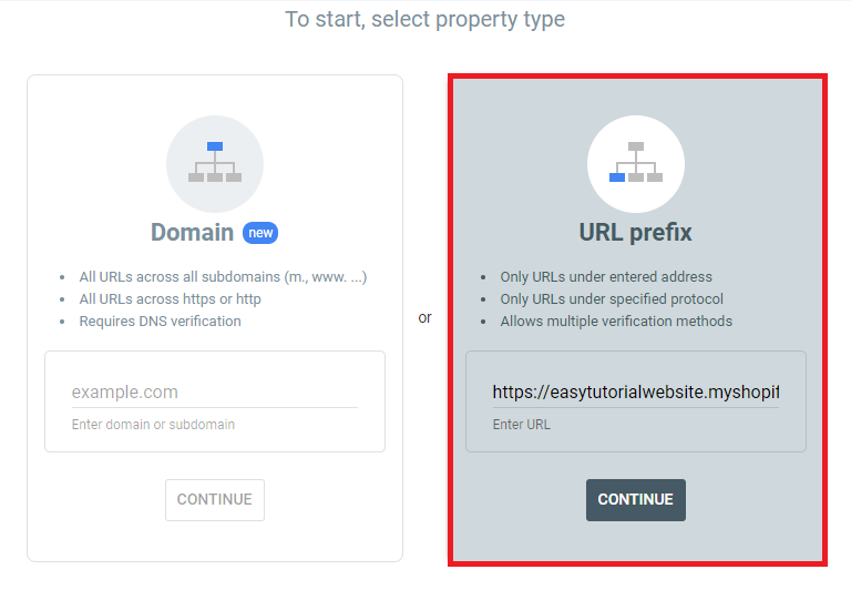 Select URL prefix