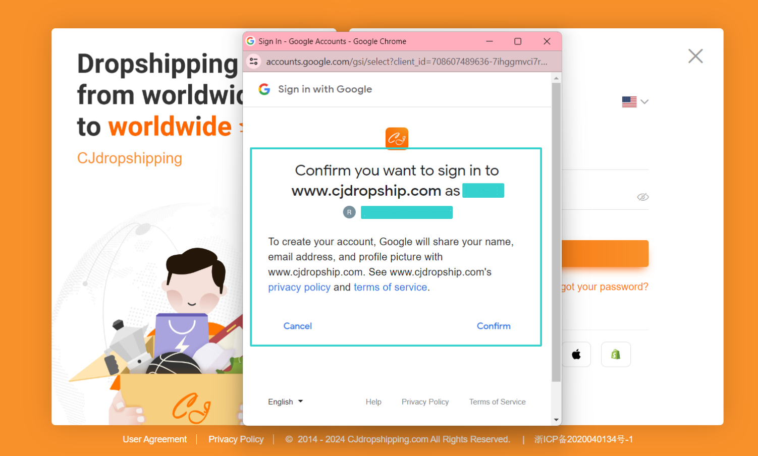 Create your dropshipping account