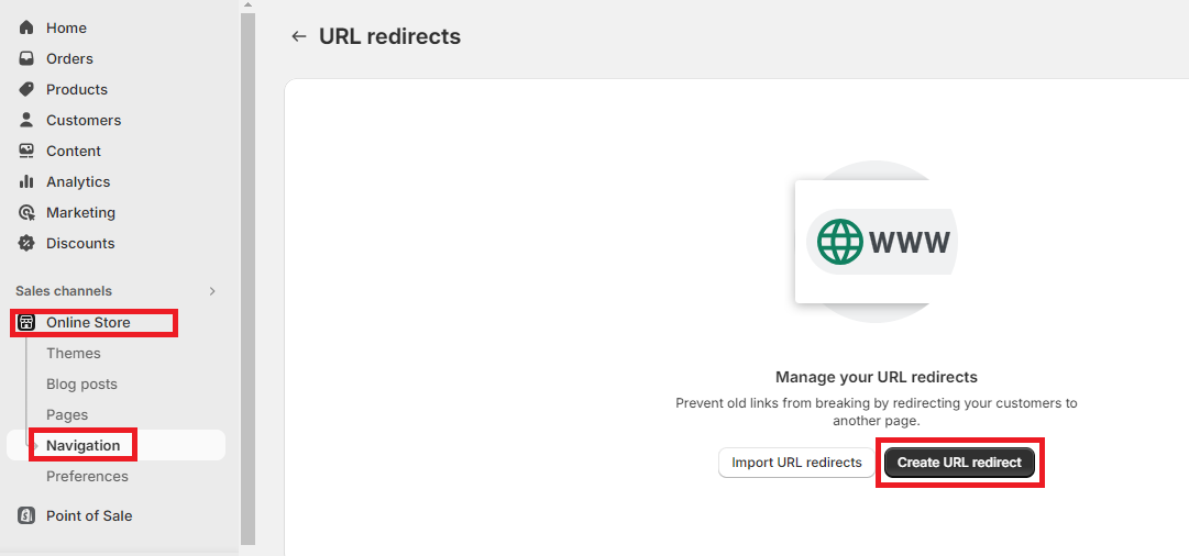 Create URL redirect