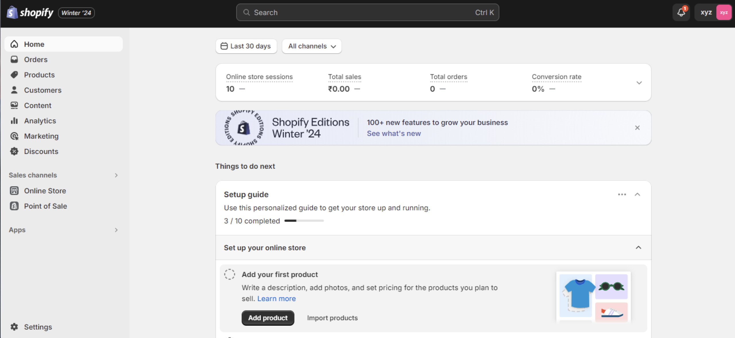 Create your Shopify store