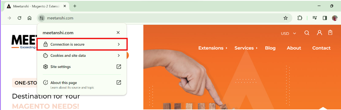 Meetanshi SSL certificate