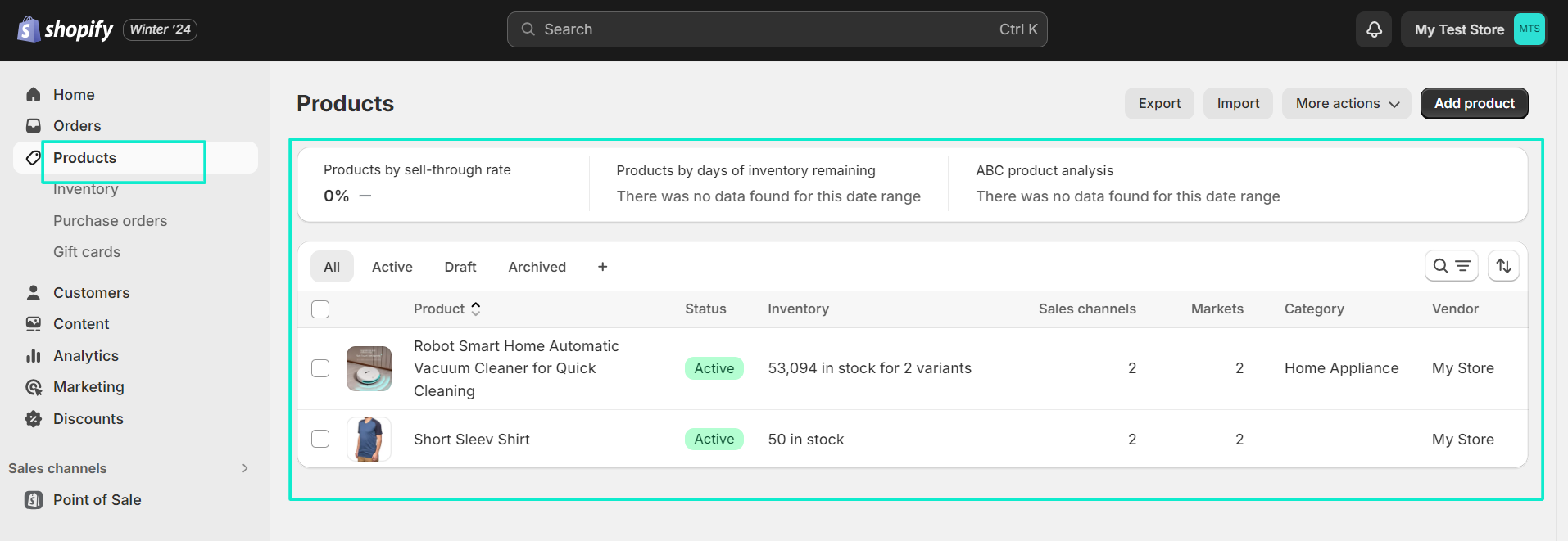 Shopify Product Dashboard