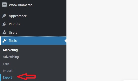 WooCommerce migration - export