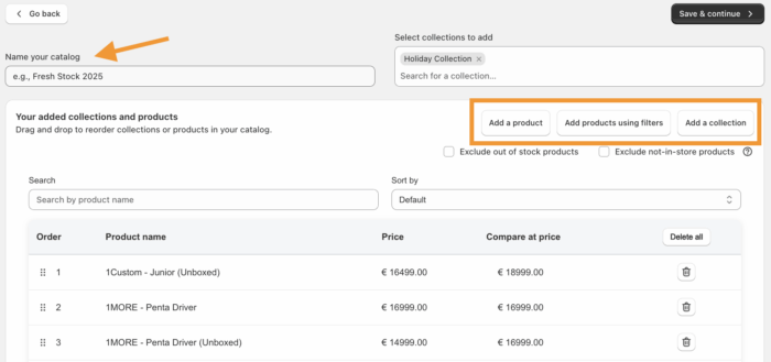 Add products to your Shopify PDF