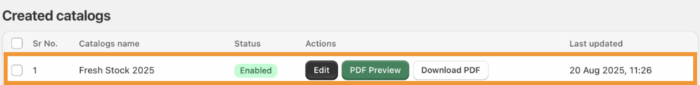 Product PDF in Shopify app dashboard