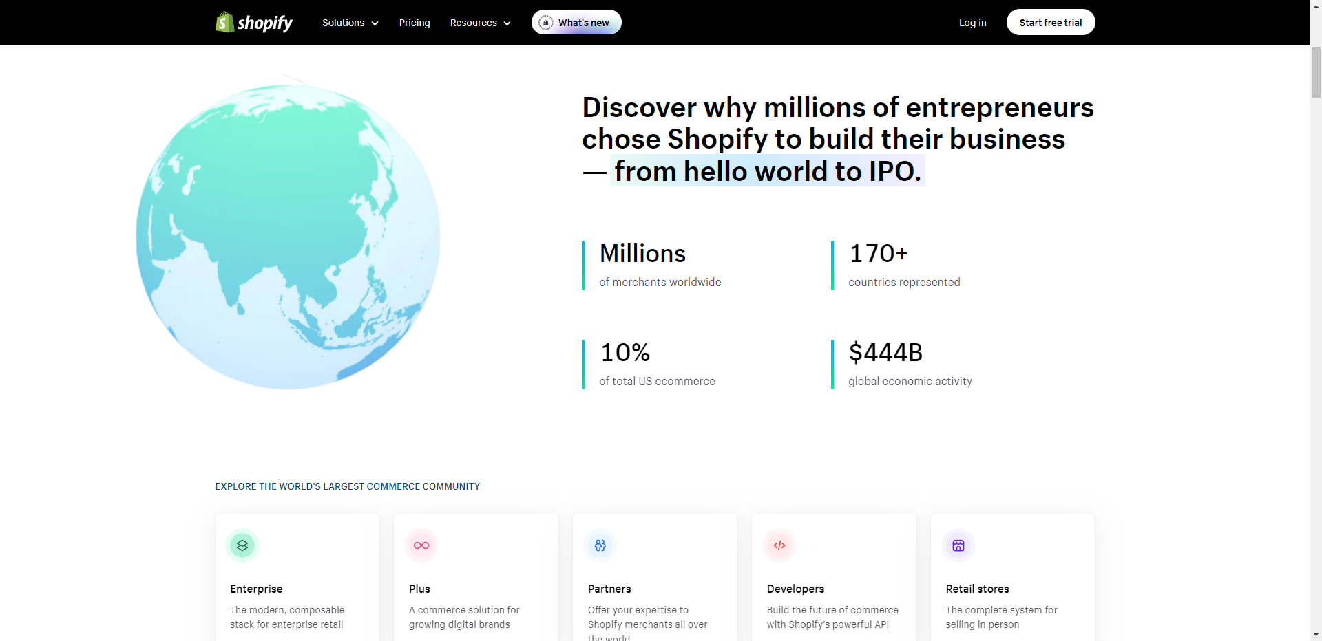 Shopify Homepage