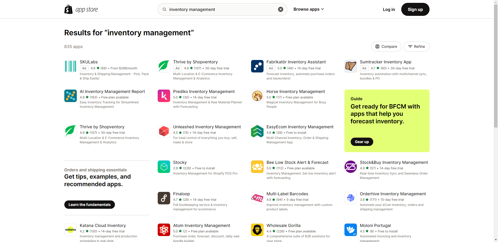 Shopify - Inventory management