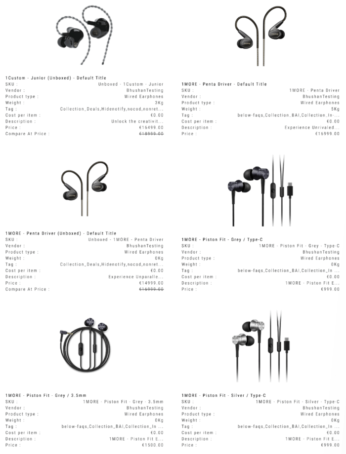 Shopify product PDF catalog