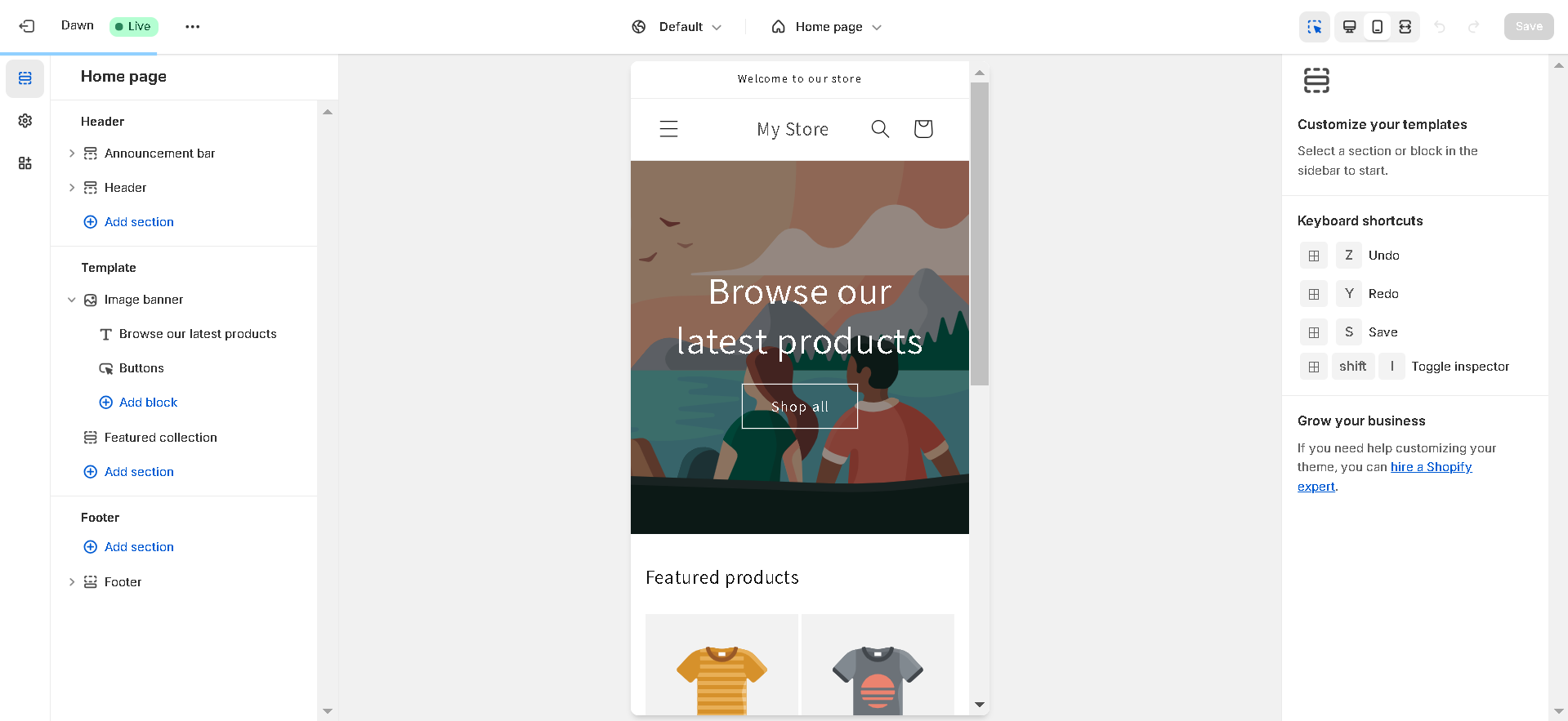 Shopify theme mobile-device