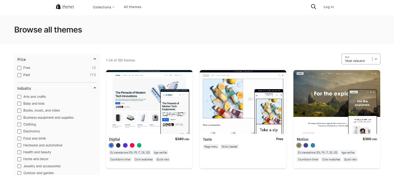 Shopify themes