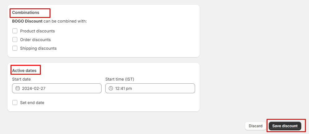 Step#5 buy x get y discount on Shopify