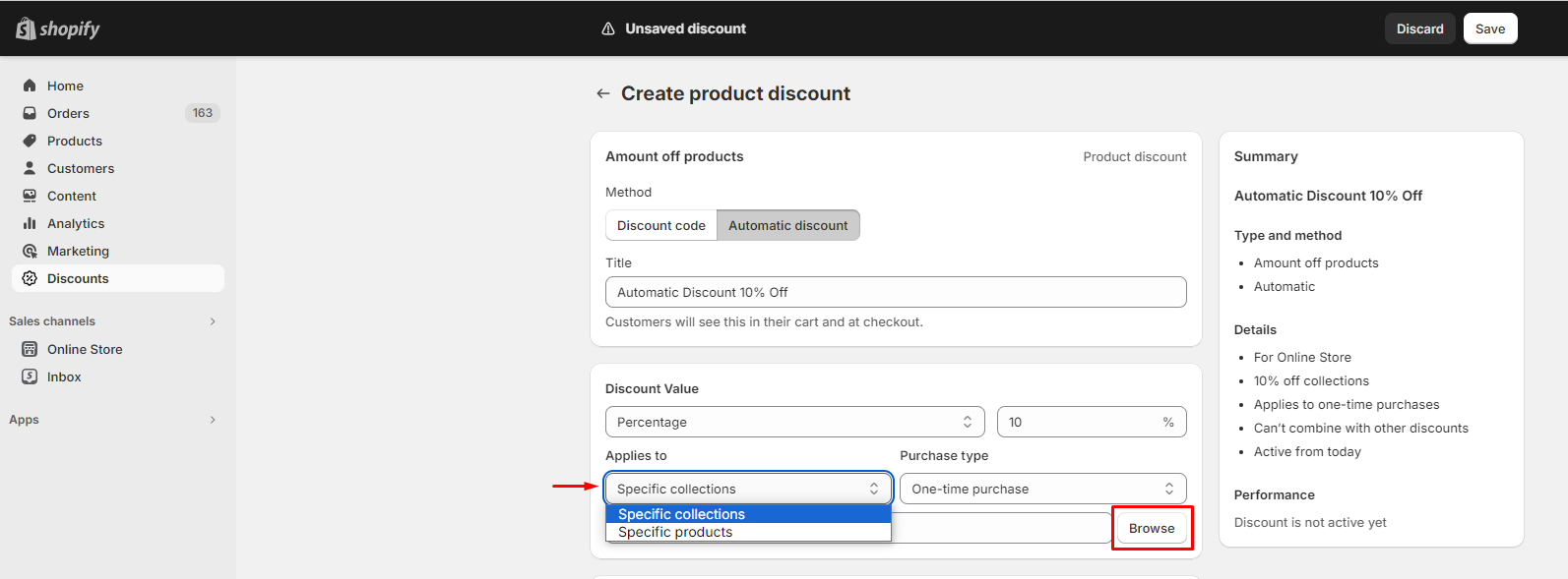 Shopify product discounts