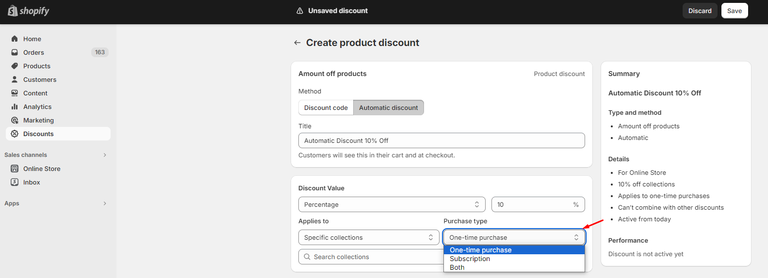 Shopify product discounts