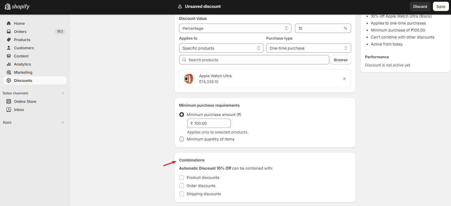 Shopify product discounts