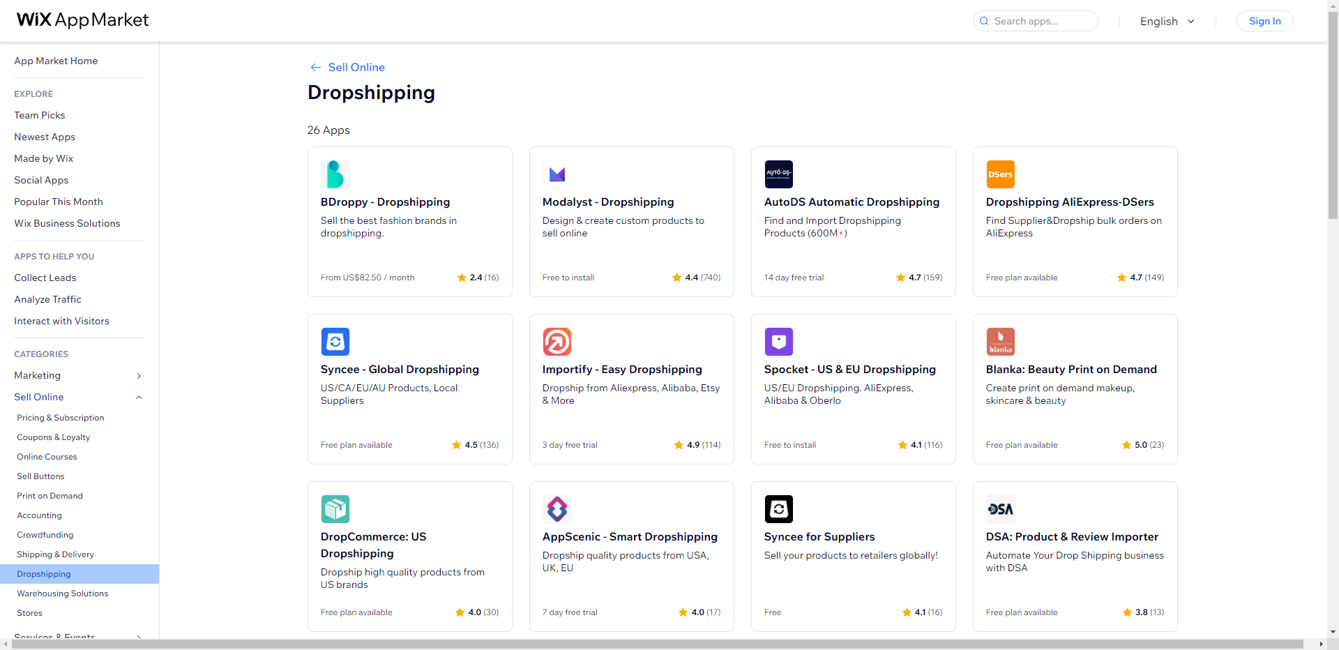 Wix-dropshipping
