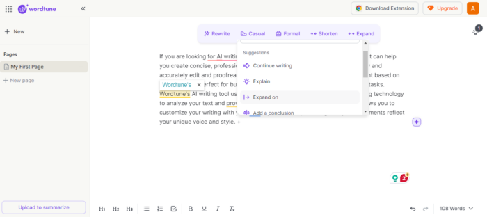 Wordtune - Best AI text generator 