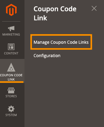 manage coupon code links