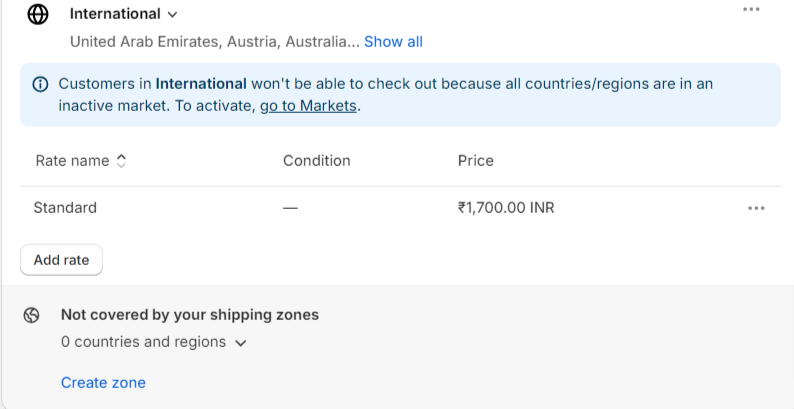 International shipping