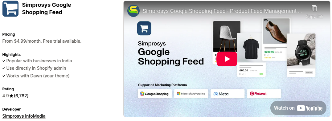 Simprosys Google Shopping Feed