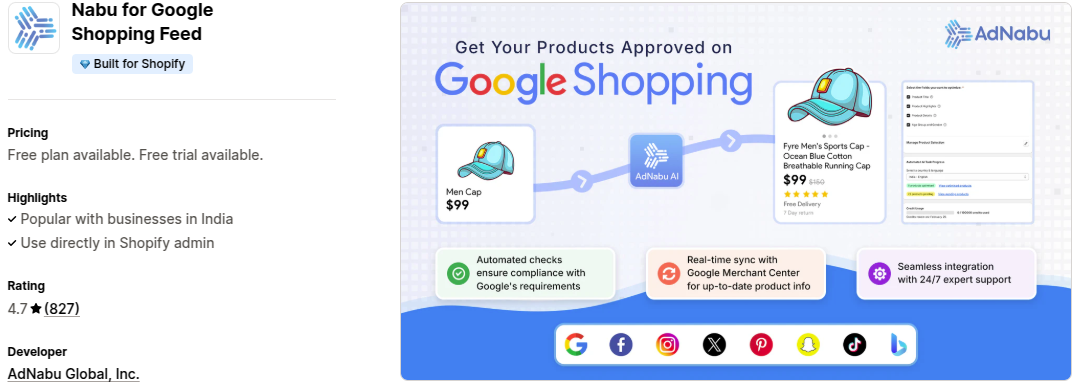 Nabu for Google Shopping Feed