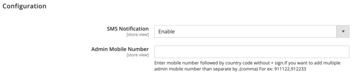 Configure the SMS notification