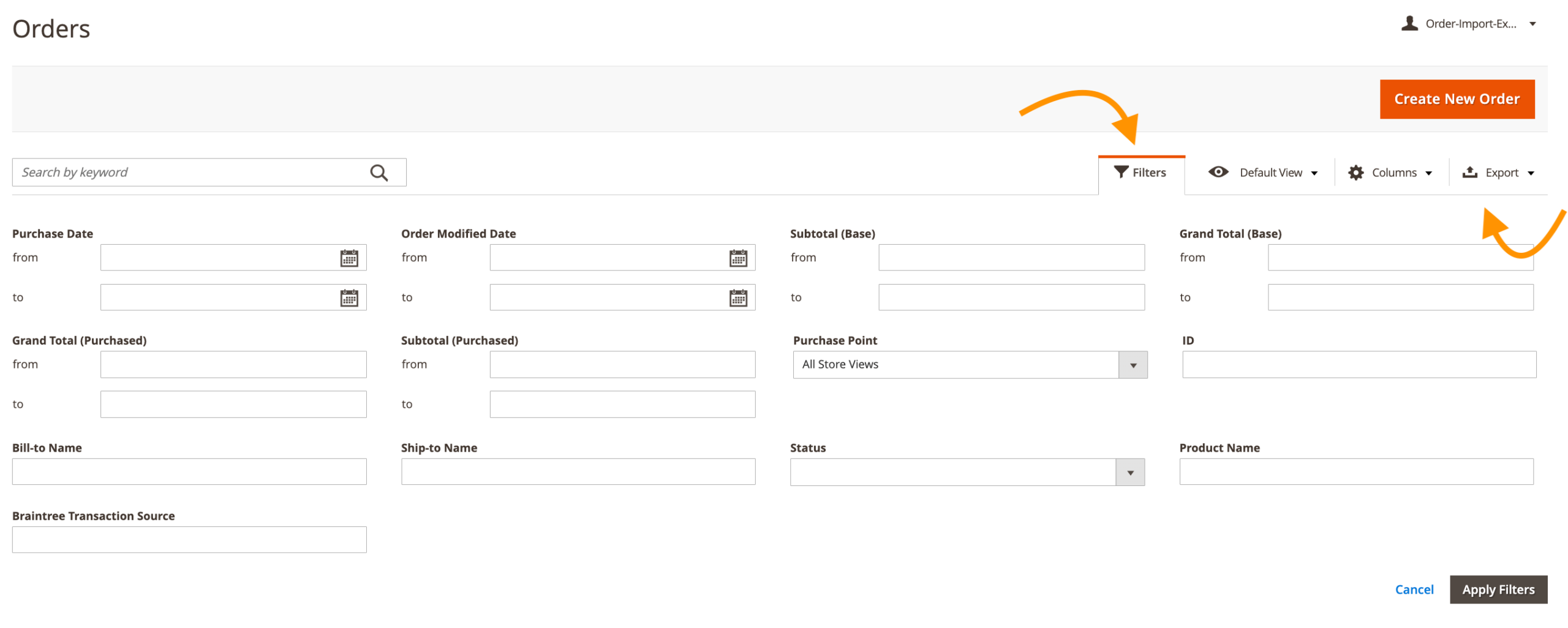 Export order from the Magento 2 admin