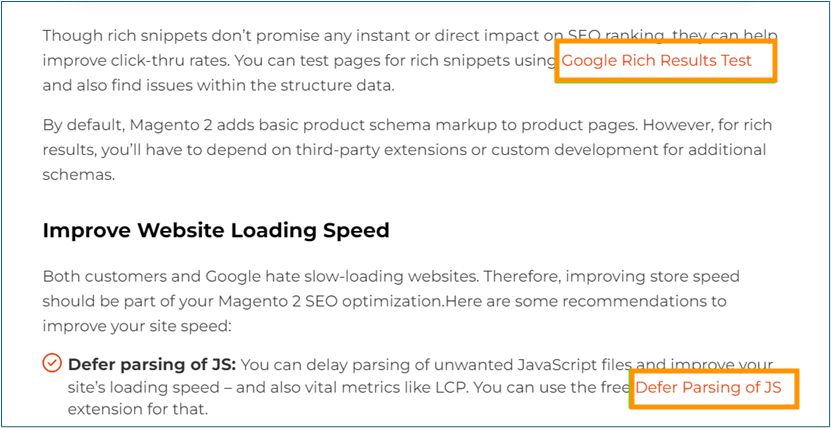 Internal links