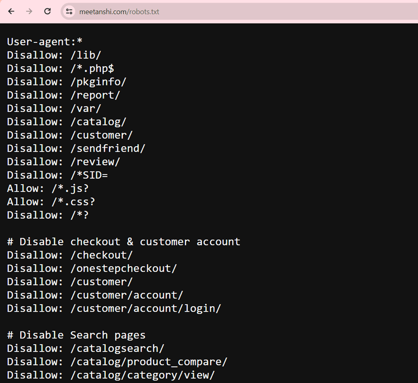 Robot-txt-file - Technical SEO for Ecommerce