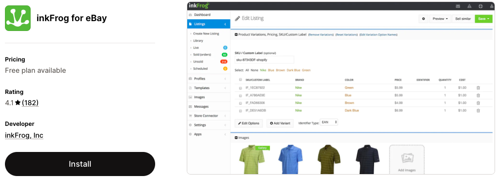 inkFrog for eBay