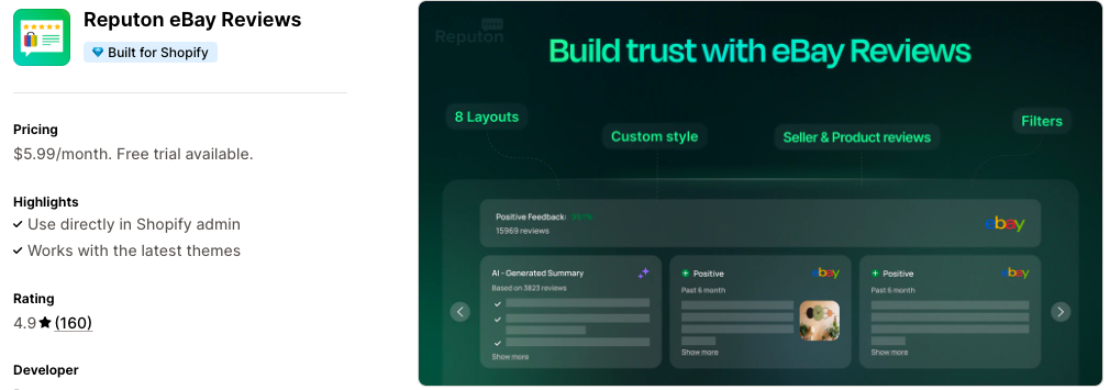 Reputon eBay Reviews