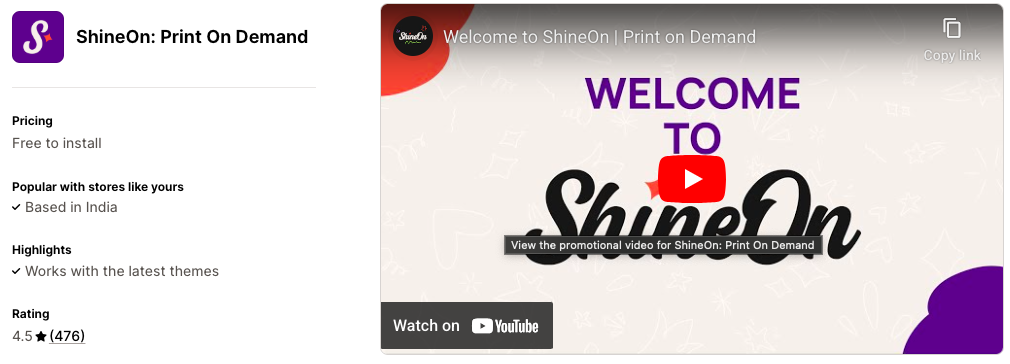ShineOn: Print On Demand
