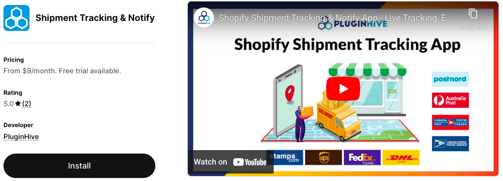Shipment Tracking & Notify