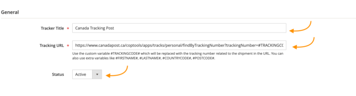 Custom Carrier Trackers General Settings